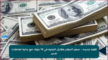 قفزة جديدة.. سعر الدولار مقابل الجنيه في 10 بنوك مع بداية تعاملات الأحد